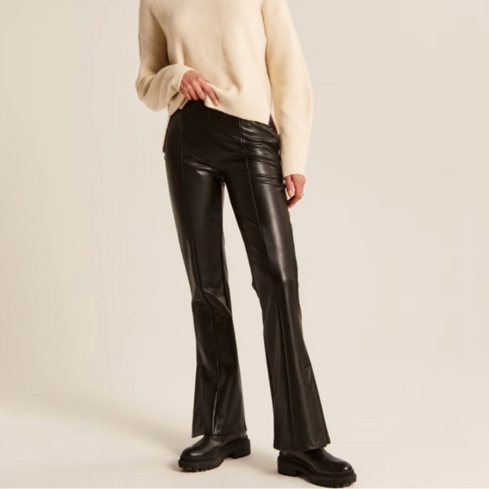 NWT Abercrombie & Fitch Vegan Leather Slim Flare Pant